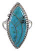 Genuine Sterling Silver Turquoise Inlay Ring Size 7-1/2 UX33984